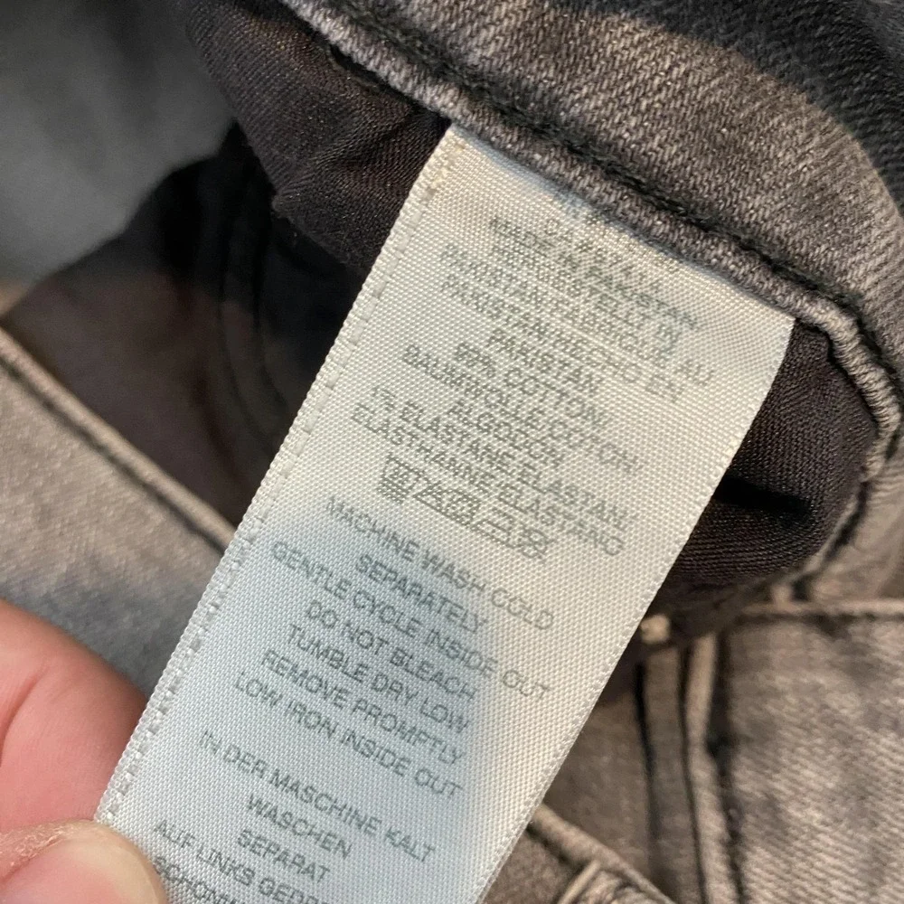 True Religion Rocco Relaxed Skinny Jeans Gray Med Wash Stretch Denim Mens 33x34
